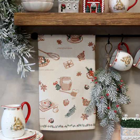 Keittiöpyyhe joululeivonnaisten kuviolla Chic Antique