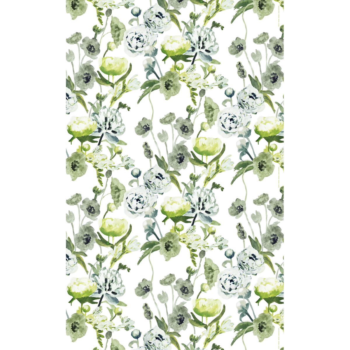 Freesia Puuvilla-Pellavakangas Vihreä Leveys 150 cm