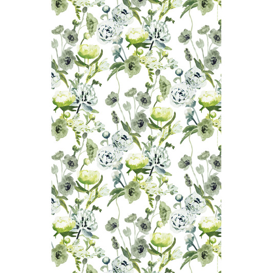 Freesia Puuvilla-Pellavakangas Vihreä Leveys 150 cm