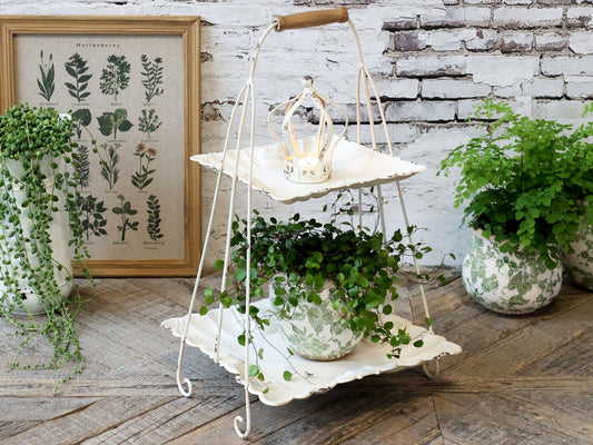 Chic Antique Kerrostarjotin kahvalla antiikinvalkoinen 31x31x54cm