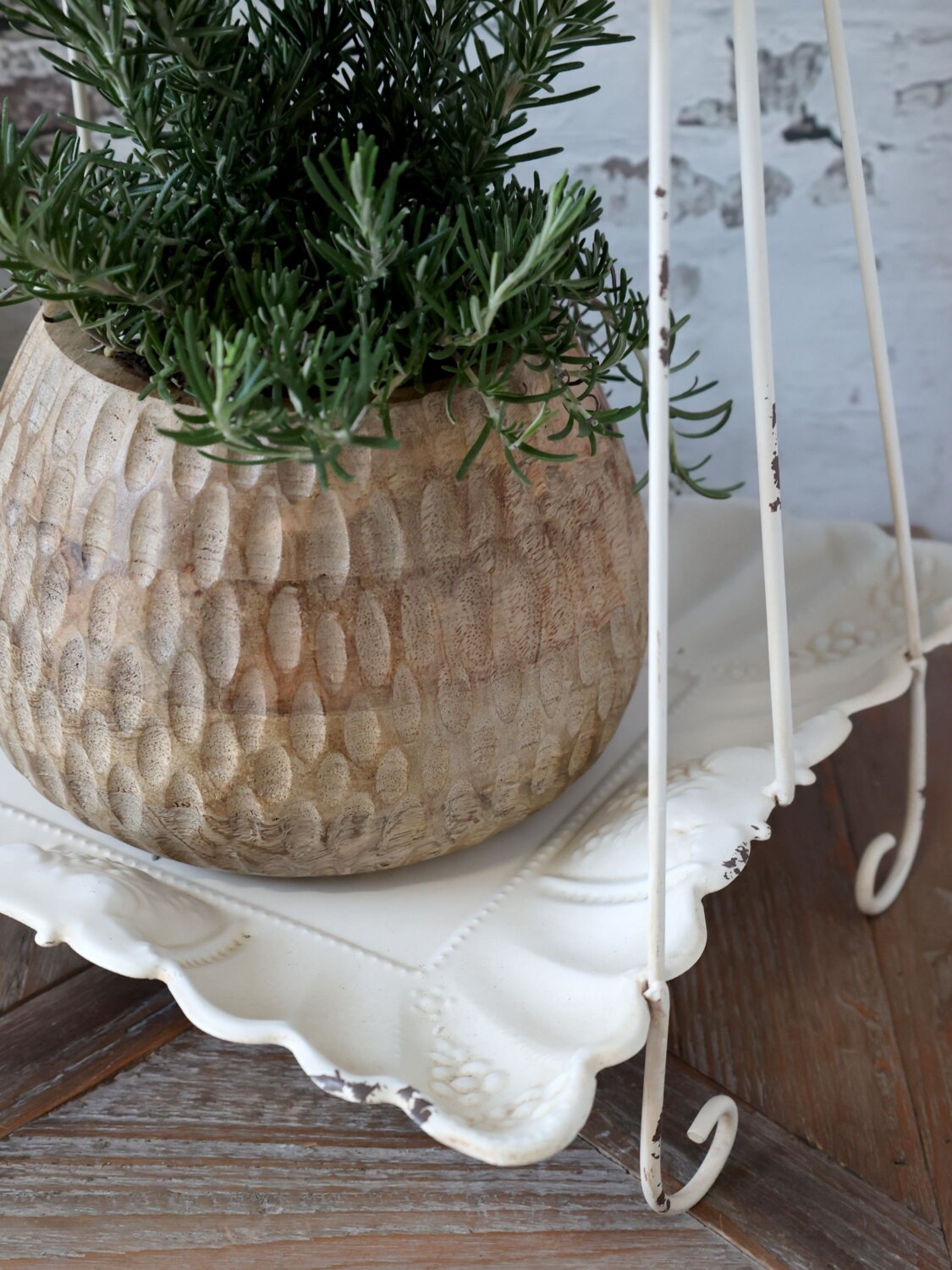 Chic Antique Kerrostarjotin kahvalla antiikinvalkoinen 31x31x54cm