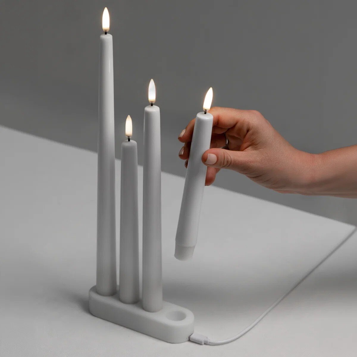 Uyuni Led Kruunukynttilä valkoinen 2,3x20 cm 2kpl pkt