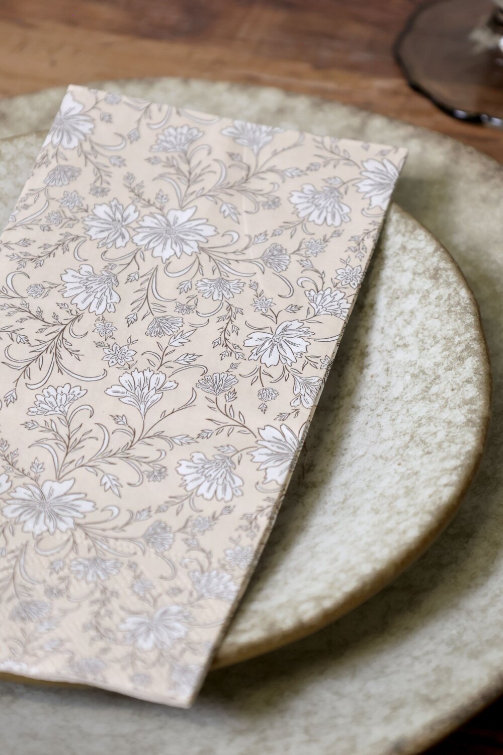 Lautasliina kukilla Chic Antique 20x10cm hunaja