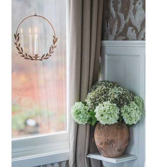Kynttilänpidike Leonora floral beige
