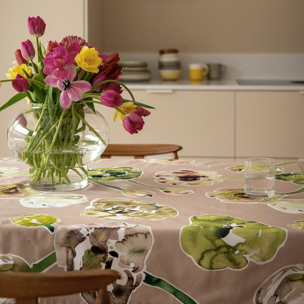 Lilia Kaitaliina Puuvillasatiini Keltainen 43x160 cm