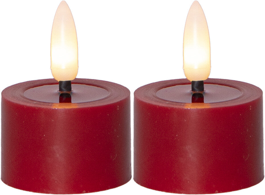 Flamme Flow LED tuikku 4cm punainen 2-pack