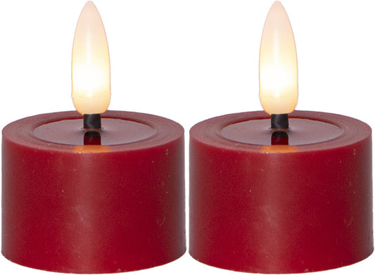 Flamme Flow LED tuikku 4cm punainen 2-pack
