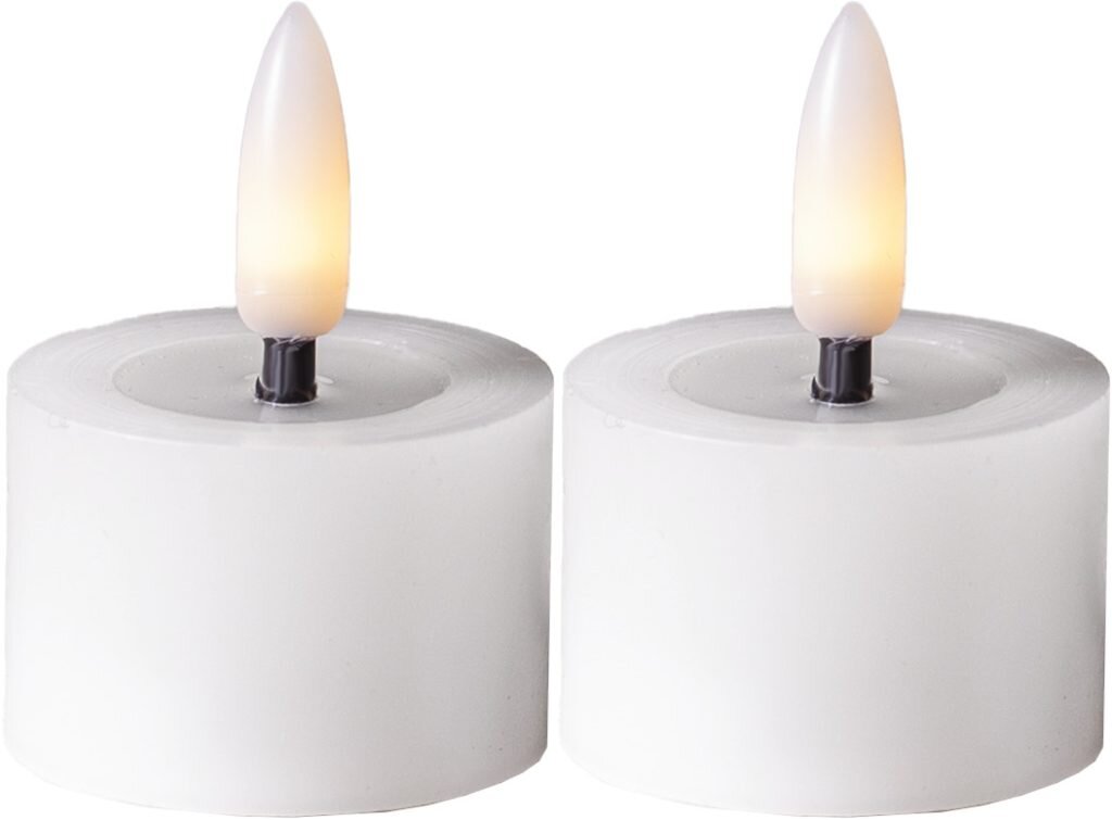 Flamme Flow LED tuikku 4cm valkoinen 2-pack