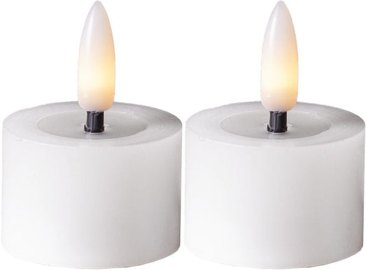 Flamme Flow LED tuikku 4cm valkoinen 2-pack