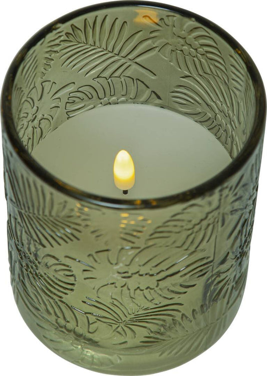 Flamme Leaf LED-pöytäkynttilä 12,5 cm vihreä