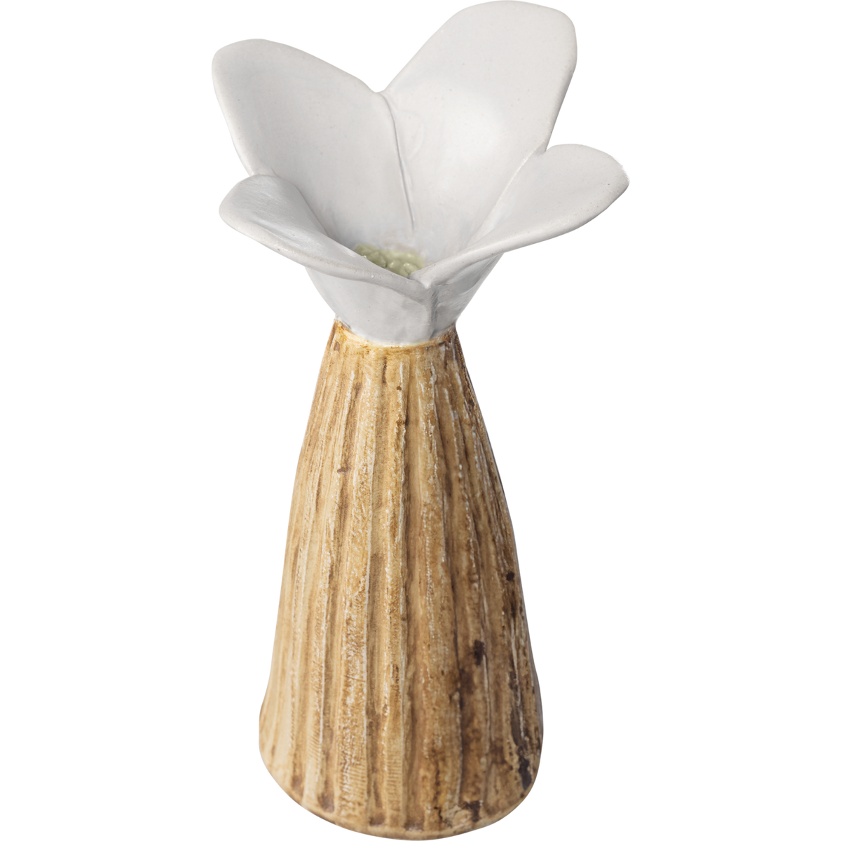 Niittykukka Keramiikkaveistos Valkoinen 12 cm