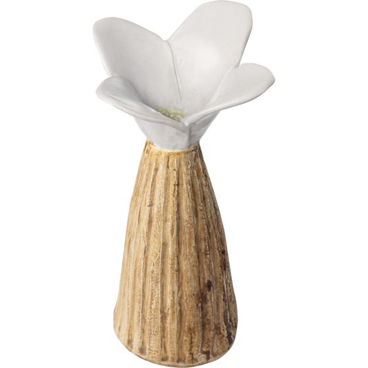 Niittykukka Keramiikkaveistos Valkoinen 12 cm