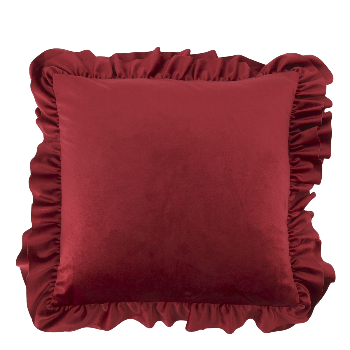 Chic Antique Tyynynpäällinen röyhelöreunalla punainen 45x45cm