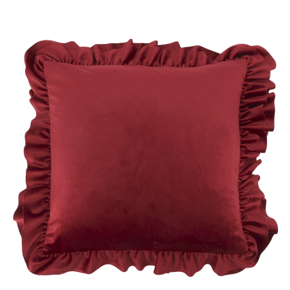 Chic Antique Tyynynpäällinen röyhelöreunalla punainen 45x45cm
