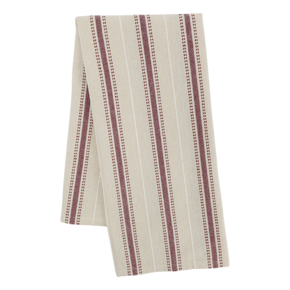 Keittiöpyyhe punainen-pellava raita Chic Antique