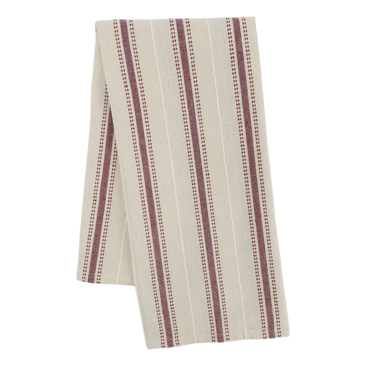 Keittiöpyyhe punainen-pellava raita Chic Antique