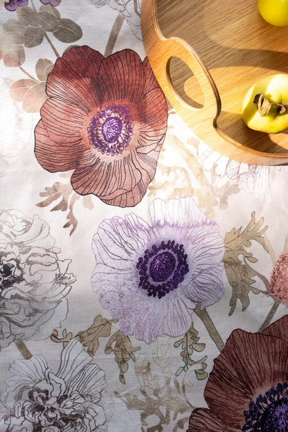 Leinikki Kaitaliina Puuvilla-Pellava vaaleanruskea 43x160 cm