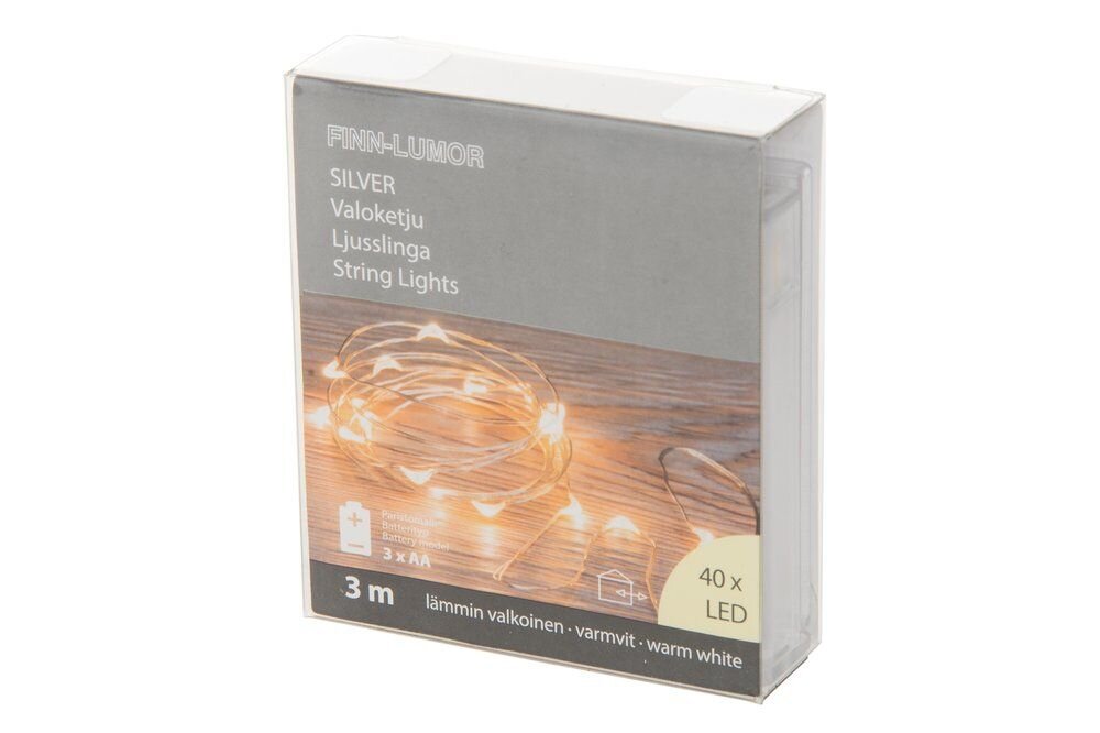Paristovaloketju 40 Led lämmin valkoinen