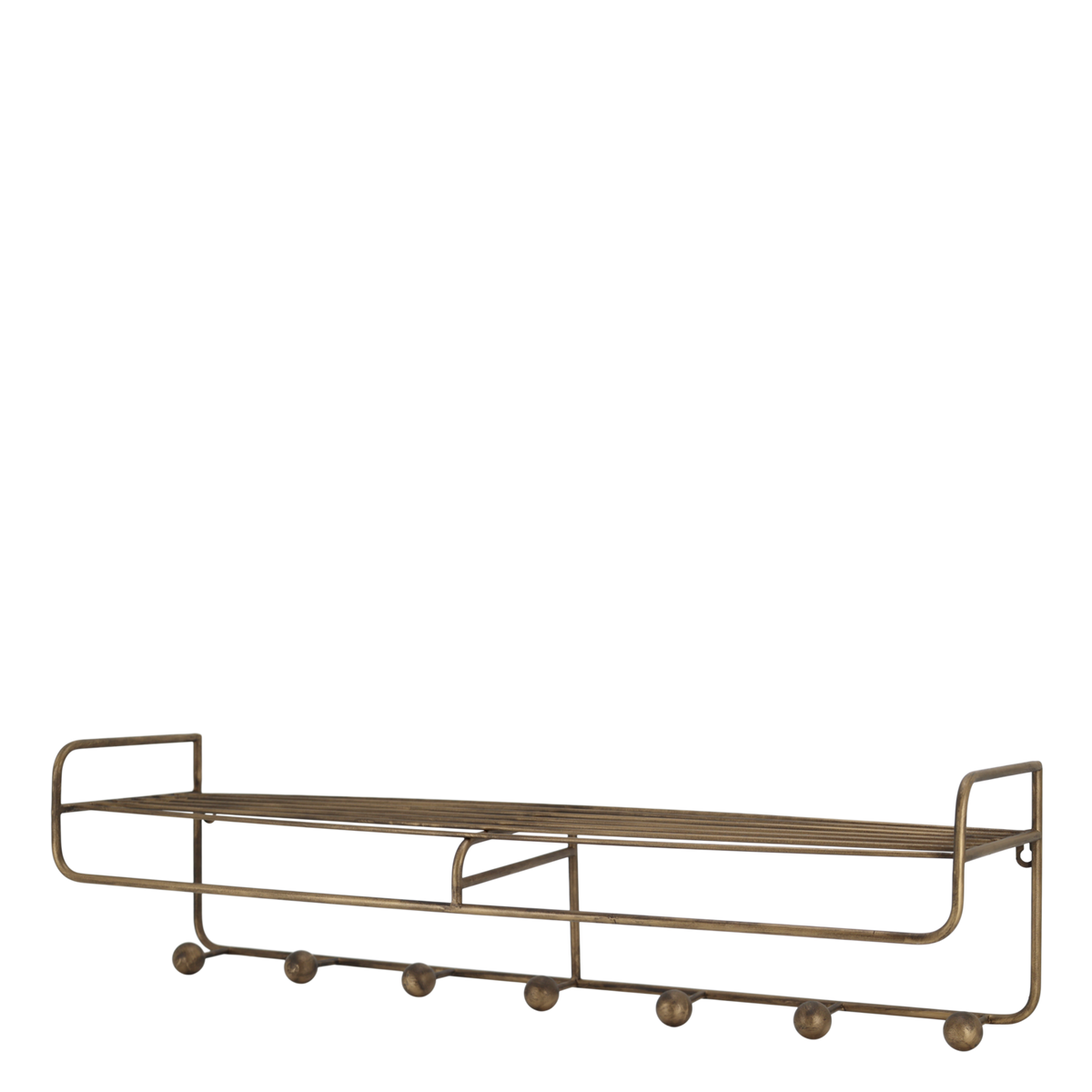 Hylly Chic Antique 7 koukkua 80cm antiikkimessinki