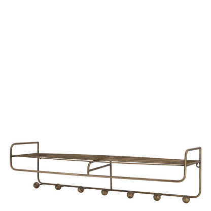 Hylly Chic Antique 7 koukkua 80cm antiikkimessinki