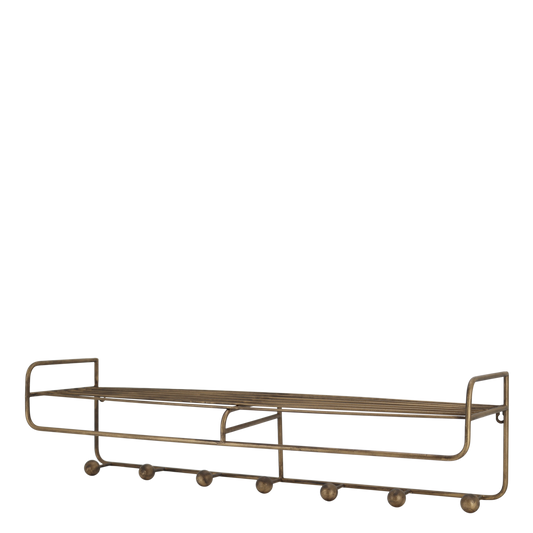 Hylly Chic Antique 7 koukkua 80cm antiikkimessinki