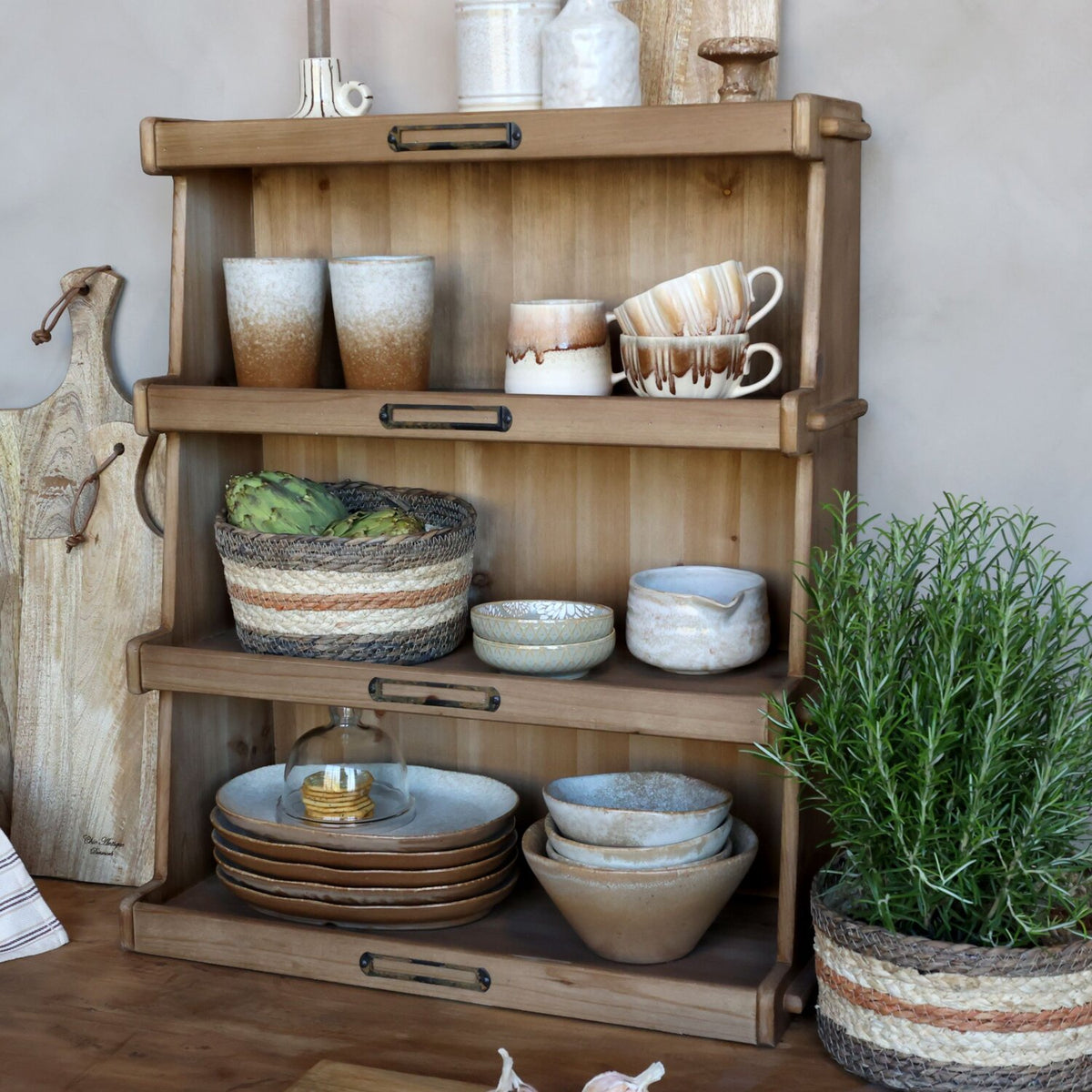 Hyllykkö neljällä hyllyllä luonnonvärinen Chic Antique