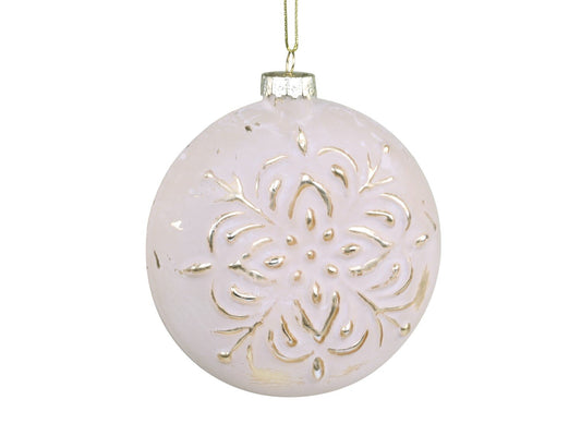 Chic Antique litteä joulupallo puuteri/kulta 11x8x3,5cm