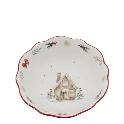 Chalet de Noël -kulho 21 cm jouluaihe Chic Antique