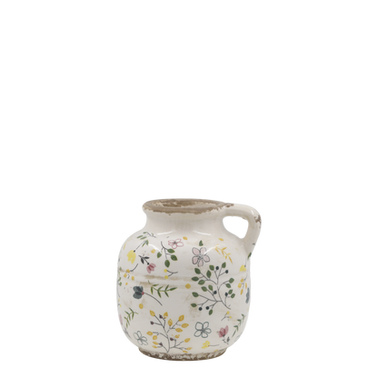 Cavaillon-pullo kukka-aiheella 13 cm Chic Antique