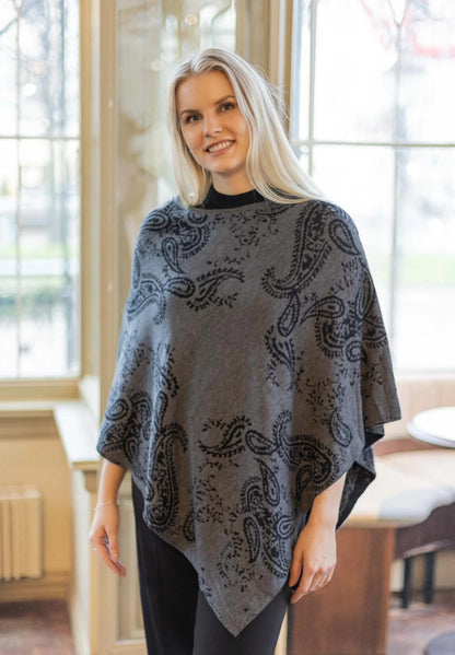 Lasessor Emira poncho 180 t.harmaa