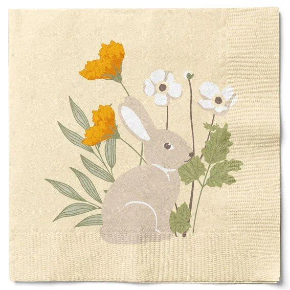 Keltainen Pupu servietti 33x33cm 20 kpl