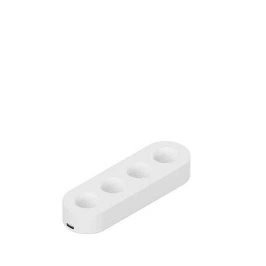 Uyuni Ladattava LED-jalusta, kruunukynttilälle, 4 kpl, USB-C, valkoinen 13 x 4 cm
