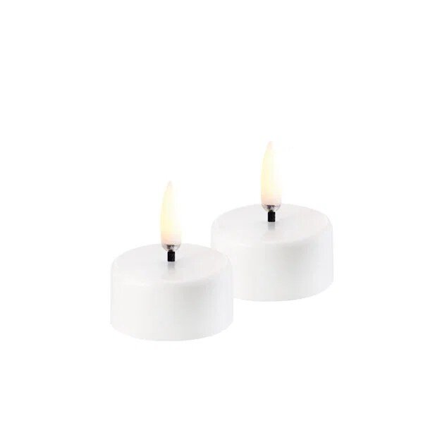 Uyuni Ladattava LED-tuikku, yksinkertainen valkoinen, 3,9 x 2,3cm 2kpl