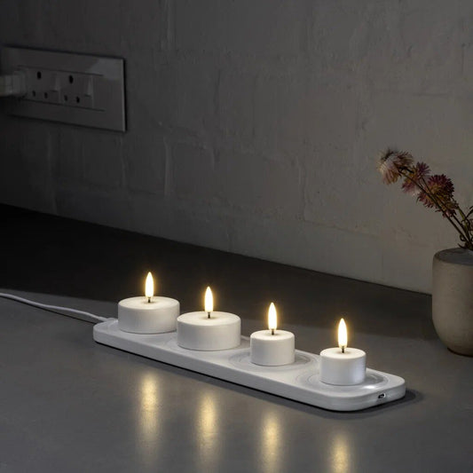Uyuni Ladattava LED-tuikku, yksinkertainen valkoinen, 3,9 x 2,3cm 2kpl
