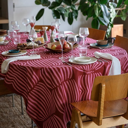 Vilja Akryylipinnoitettu Puuvillakangas Punainen Leveys 150 cm