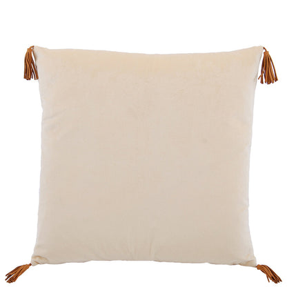 Samettityynynpäällinen tupsuilla keltainen 45x45cm