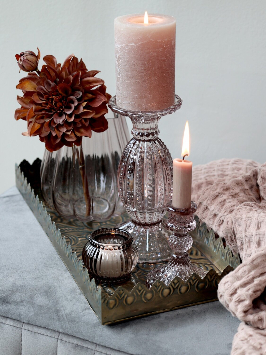 Chic Antique metalli tarjotin suorakaide L