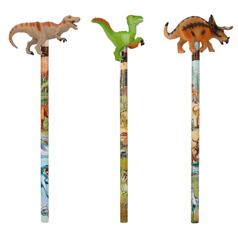 Dino World Lyijykynä dinosauruskoristeella