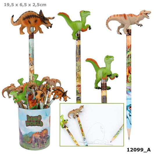 Dino World Lyijykynä dinosauruskoristeella
