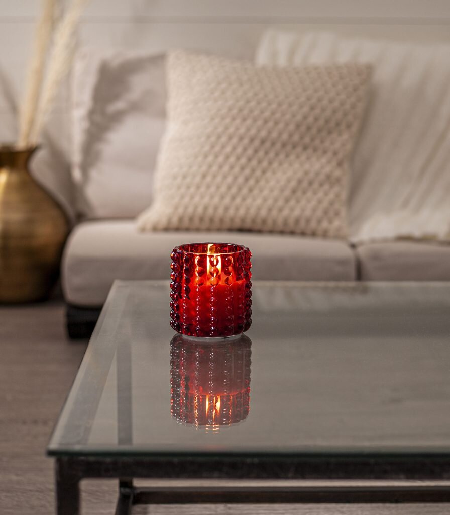 Flamme Dotty LED-kynttilä punainen 9,5 cm