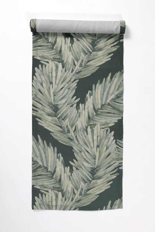 Pentik Hopeakuusi Akryylipinnoitettu Kaitaliina Vihreä 45x160 cm