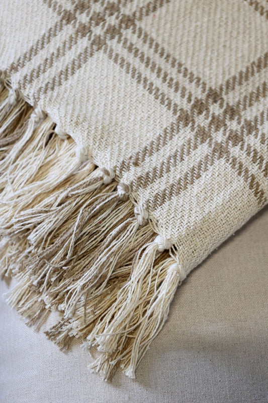 Torkkupeitto puuvillaa latte Chic Antique 150x130cm