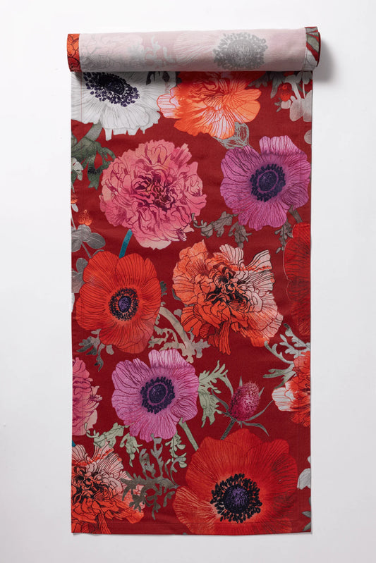 Pentik Leinikki Akryylipinnoitettu Kaitaliina Punainen 45x160 cm