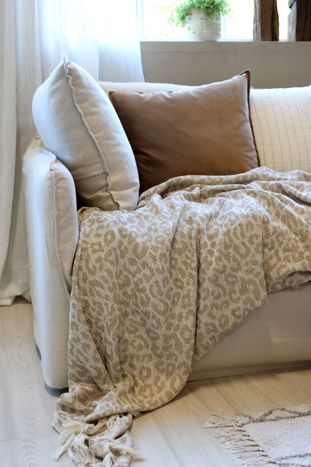 Chic Antique Puuvillapeitto 150x130cm leopardikuvio