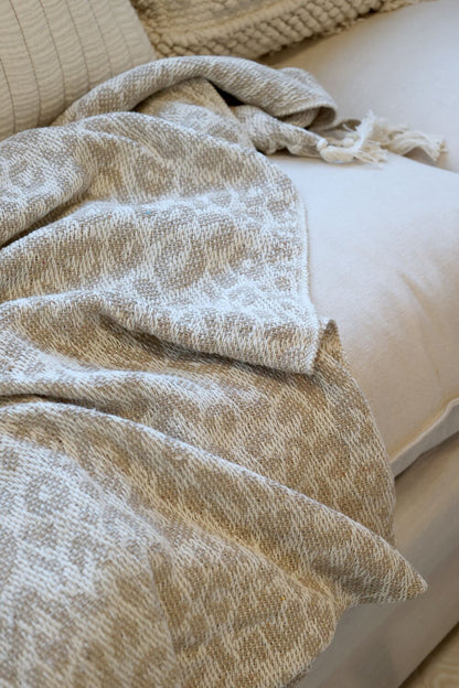 Chic Antique Puuvillapeitto 150x130cm leopardikuvio