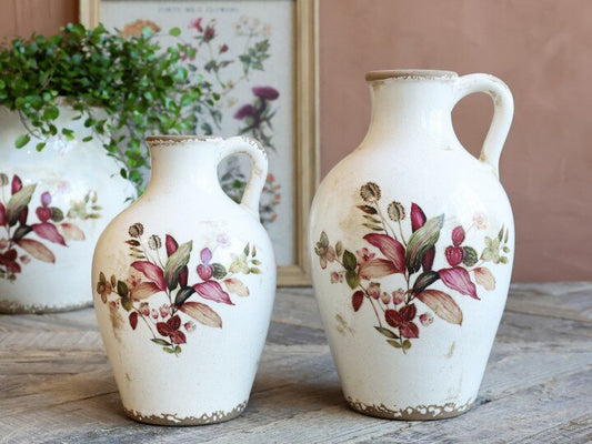 Chic Antique Maljakko keraaminen kukka-aihe 26x16,5cm