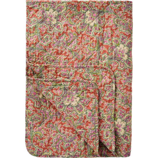 Ib Laursen oranssi peitto paisley kuviolla 130x180
