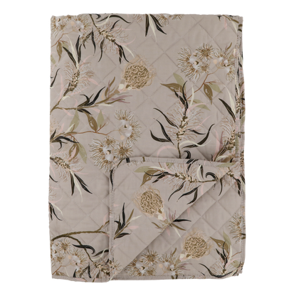 Chic Antique Tikattu peitto kukkakuvio taupe 180x130cm