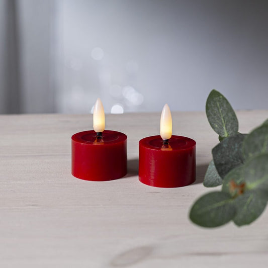 Flamme Flow LED tuikku 4cm punainen 2-pack