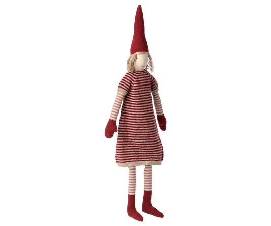 Maileg Tonttutyttö maxi Pixy raitamekko